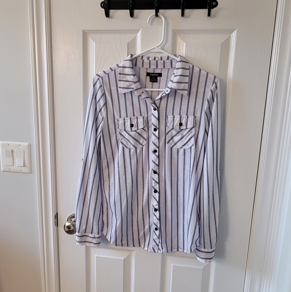 Tattoo women's button down top